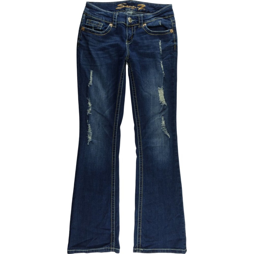 Seven7 Boot Cut Jeans Destroyed Stretch Low B078